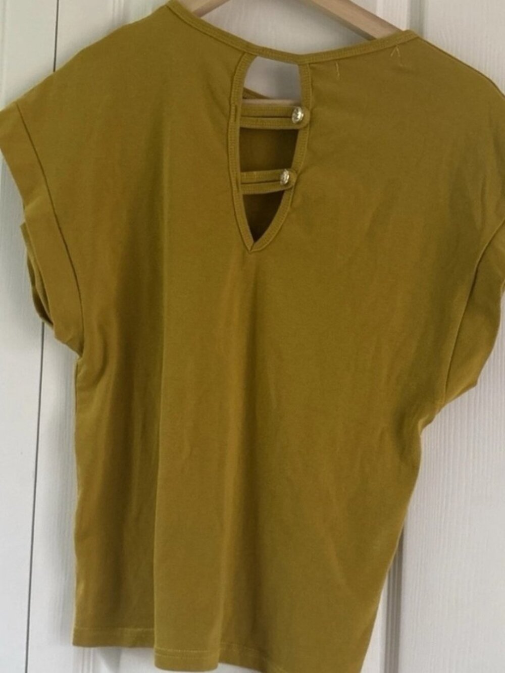Mustard Yellow Cap Sleeve Top - Picture 2 of 2